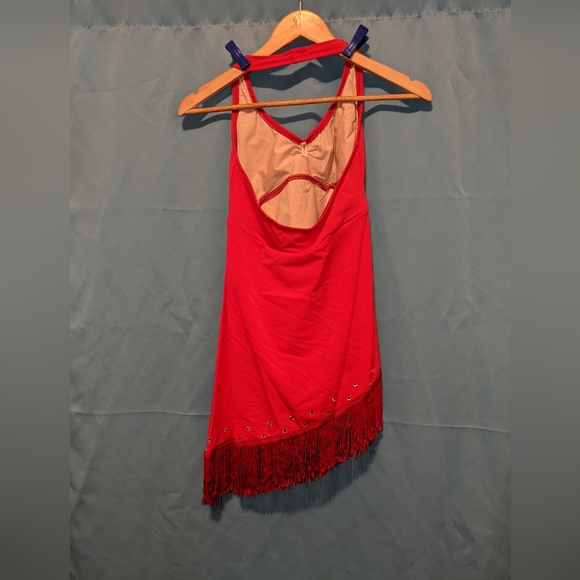 Red fringe dress with built in bottoms - Picture 6 of 6